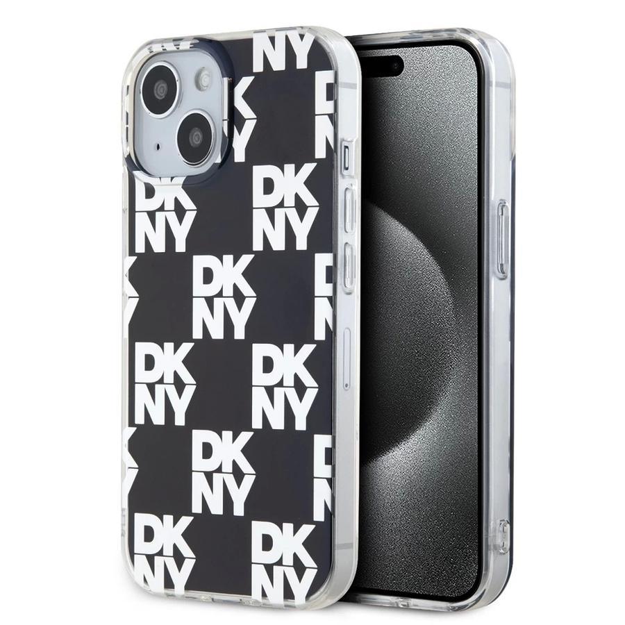 DKNY PC/TPU Checkered Pattern tok iPhone 15 készülékhez fekete