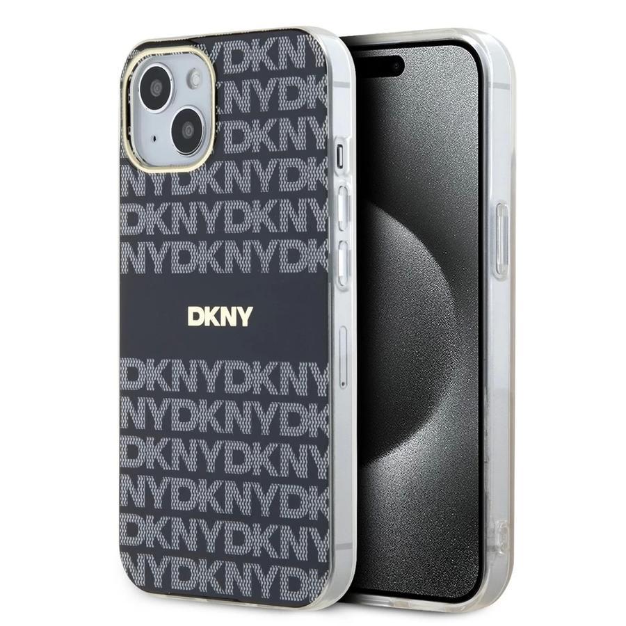 DKNY PC/TPU Repeat Pattern Tonal Stripe Magsafe tok iPhone 14 készülékhez fekete