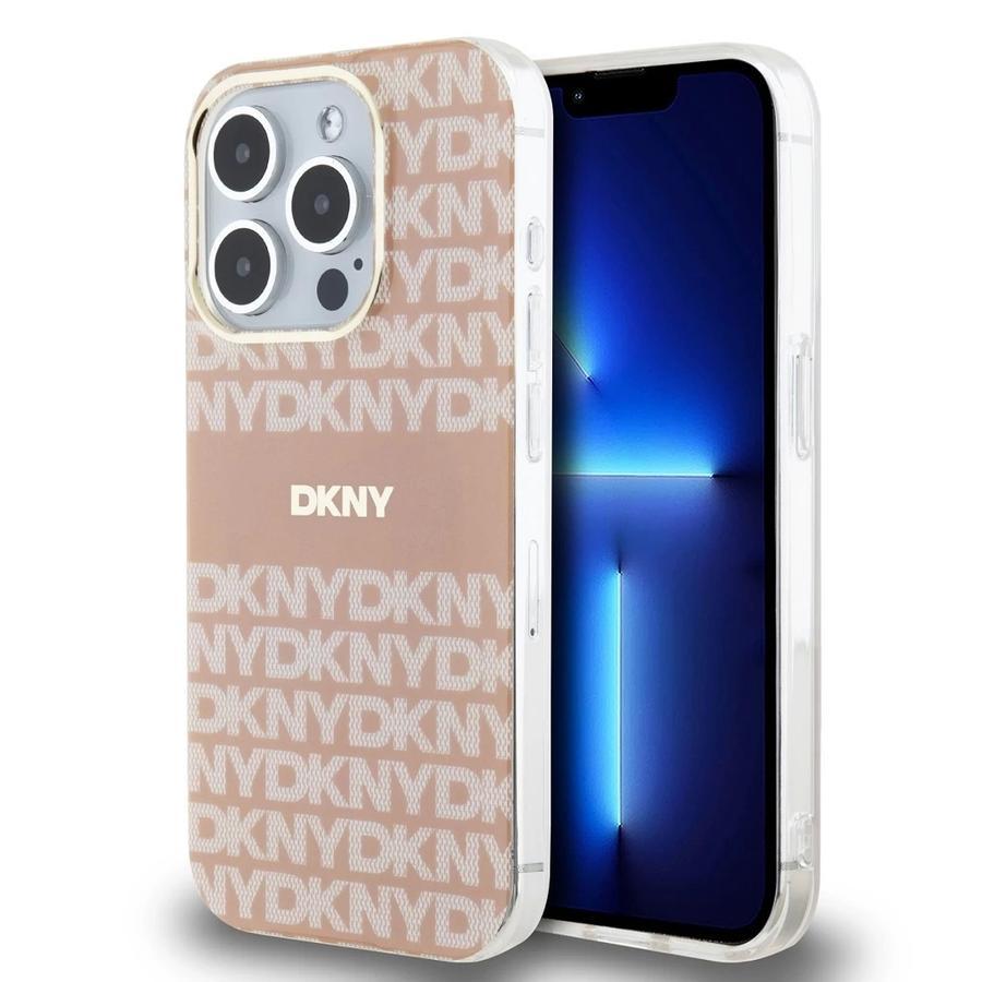 DKNY PC/TPU Repeat Pattern Tonal Stripe Magsafe tok iPhone 14 Pro Max készülékhez rózsaszín