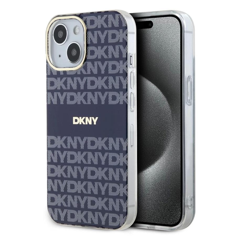 DKNY PC/TPU Repeat Pattern Tonal Stripe Magsafe tok iPhone 15 készülékhez kék