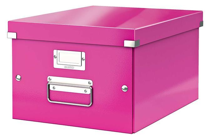 Doboz, A4 méret, LEITZ "Click&amp;Store", rózsaszín