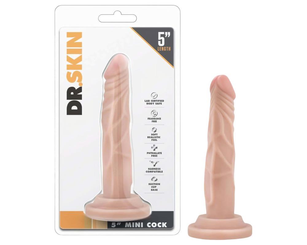 Dr. Skin 5 - tapadókorongos élethű dildó - natúr (14,5cm)