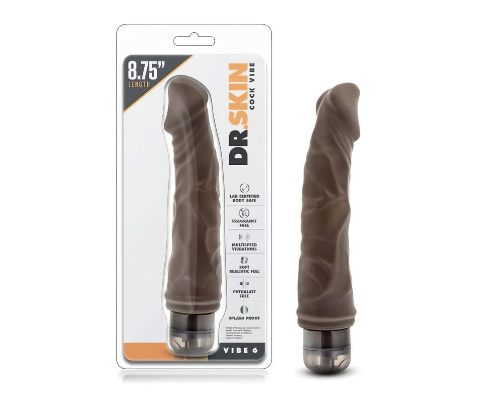 Dr. Skin Vibe No.6. - élethű vibrátor (barna)