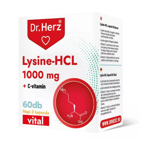 Dr.Herz Lysine-HCL 1000 mg C-vitamin tabletta 60x