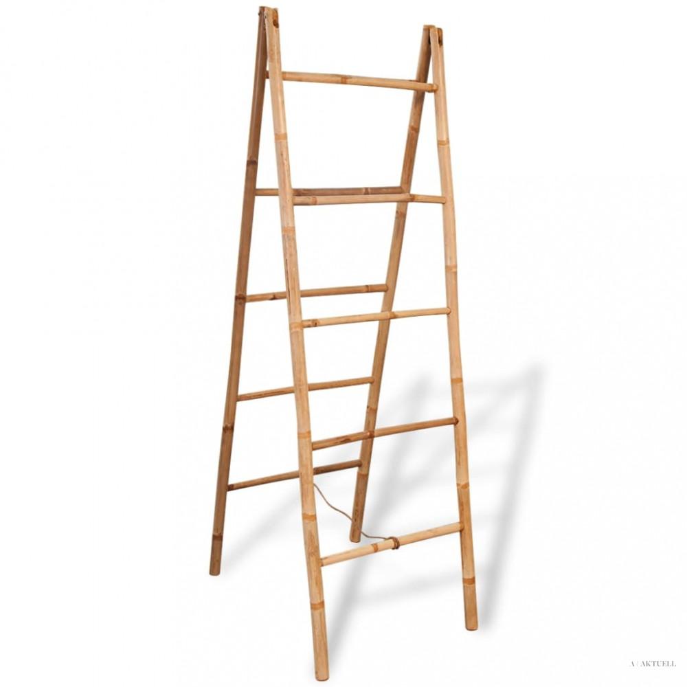 Dupla törölközőszárító létra 5 fokos bambusz 50x160 cm
