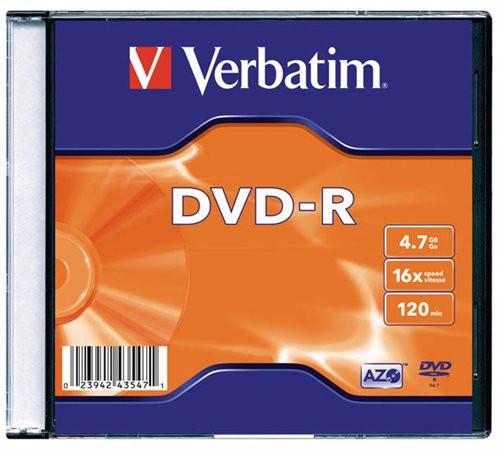 DVD-R lemez, AZO, 4,7GB, 16x, vékony tok, VERBATIM