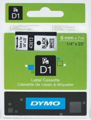 Dymo D1 43613 feh&amp;eacute;r alapon fekete eredeti feliratoz&amp;oacute; szalag (S0720780)