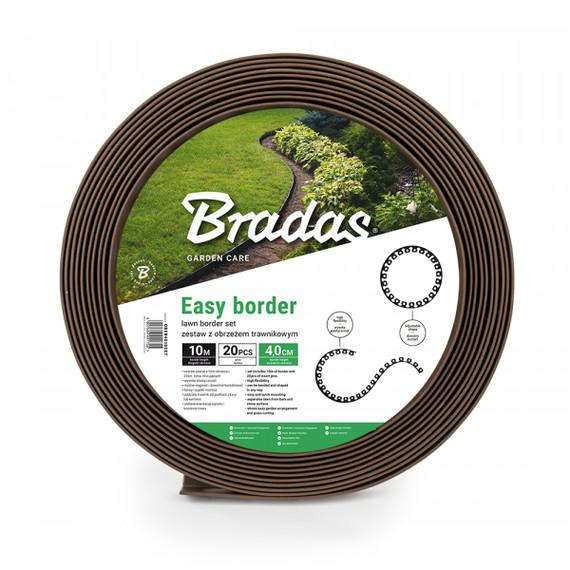 Easy Border BARNA gyepszegély szett (4,0cm*10m barna szegély + 20db leszúró tüske)