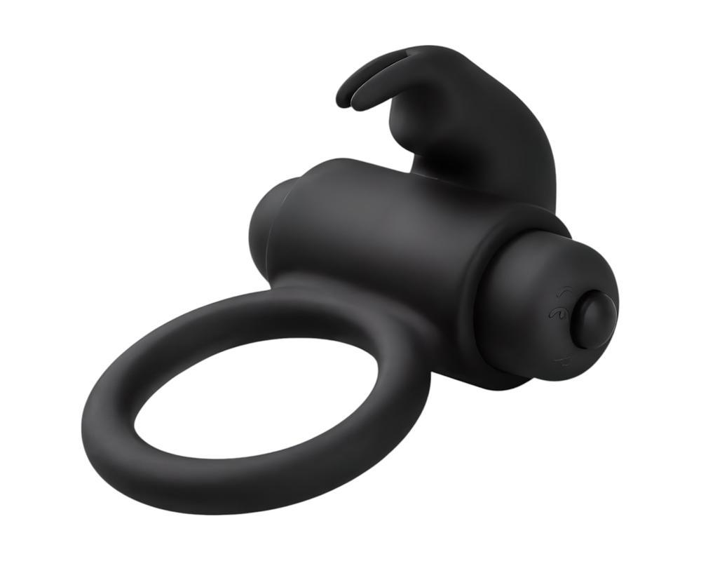 EasyToys Bunny - vibrációs péniszgyűrű (fekete)