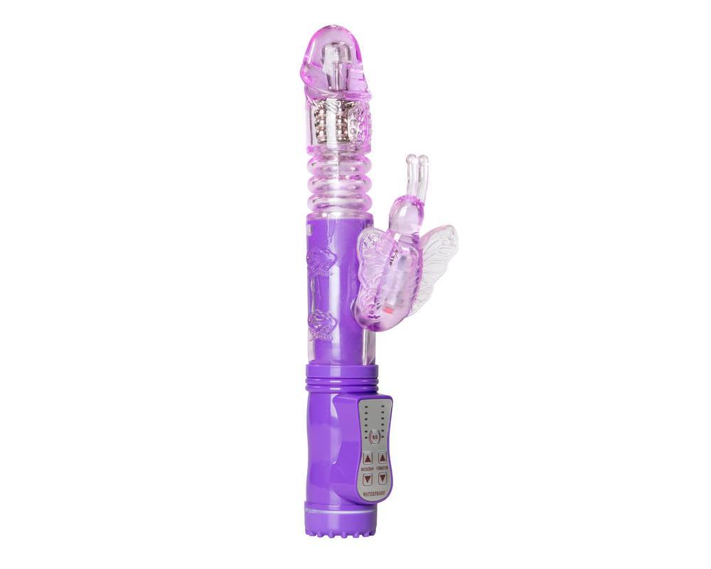 Easytoys Butterfly - forgó-lökő vibrátor (lila)