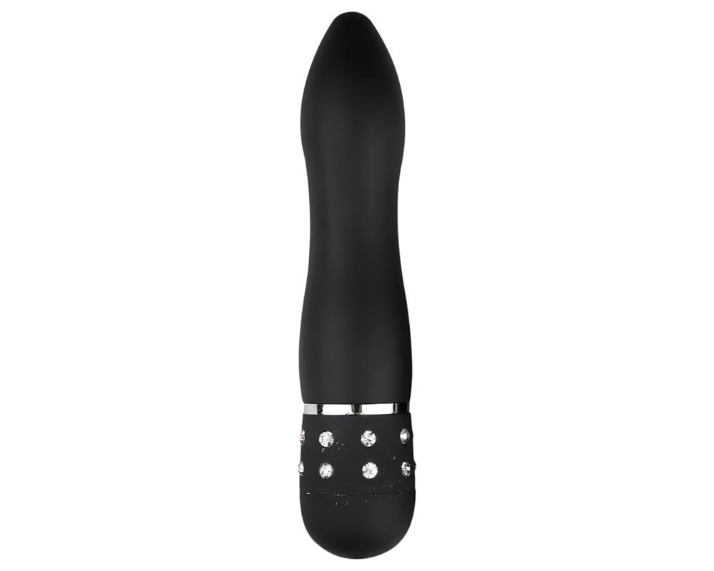Easytoys Diamond Curved - mini rúd vibrátor (fekete)