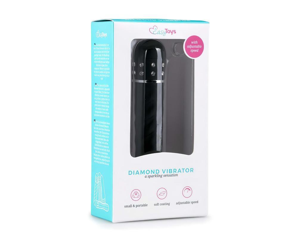 Easytoys Diamond Twirled - csavart rúd vibrátor (fekete)