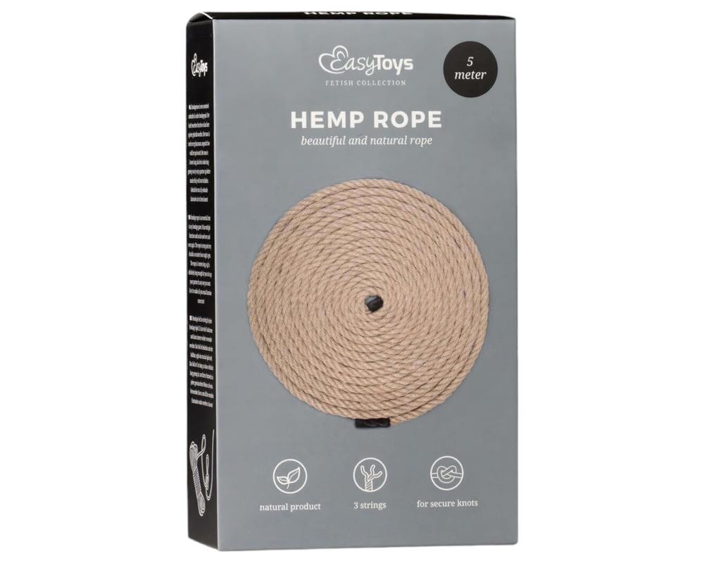 Easytoys Hemp Rope - bondage kötél (5m) - natúr