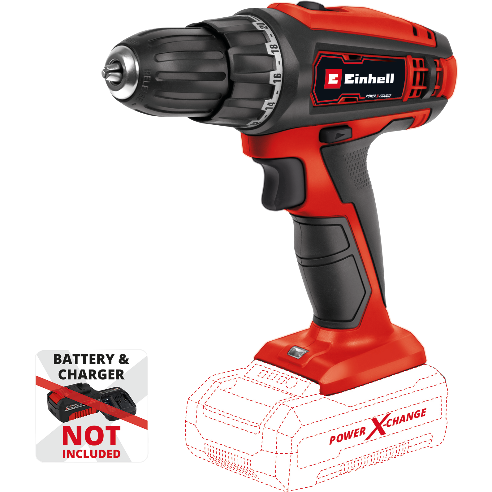 EINHELL AKKUS FÚRÓ-CSAVAROZÓ EINHELL TC-AS 18 LI-SOLO AKKU ÉS TÖLTŐ NÉLKÜL