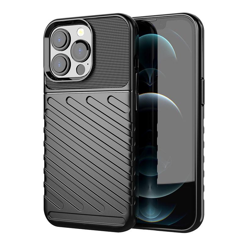 Elegáns, ütésálló fekete iPhone 13 pro tok 