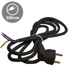 EMOS Hálózati csatlakozó, dugvillás kábel (3x1.5 mm2) 3 méter, fekete, PVC
