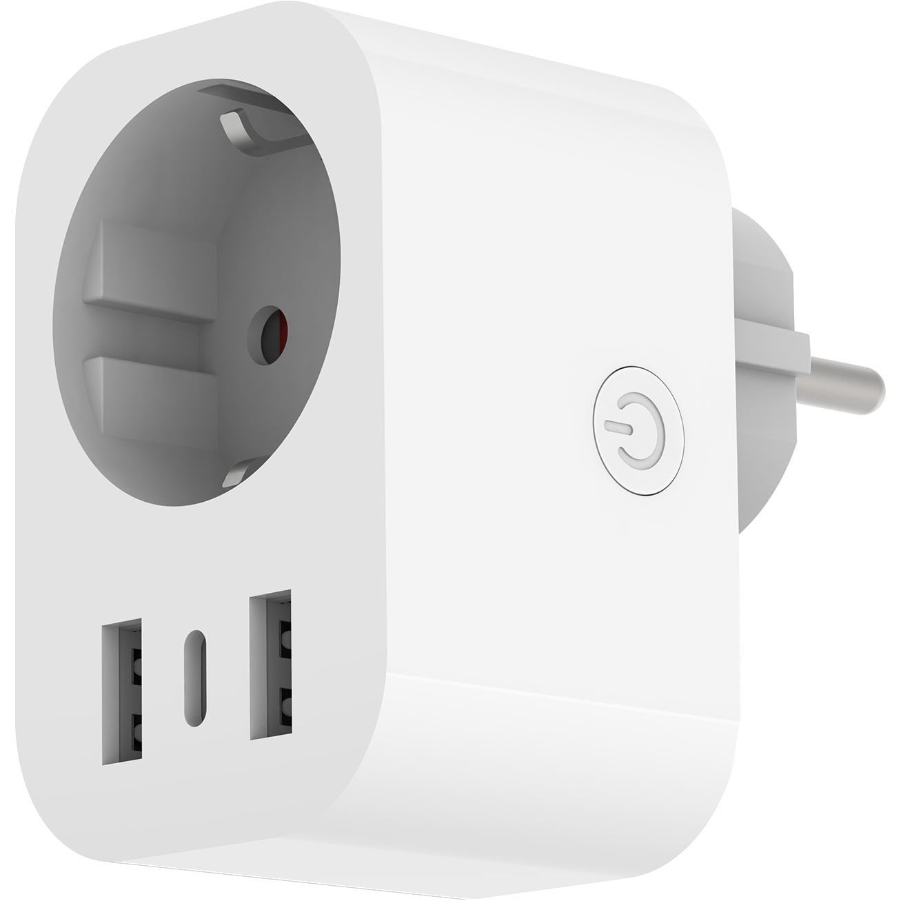 ENTAC SMART HÁLÓZATI ADAPTER 3680W 16A 1XF DUGALJ, 2XUSB-A, 1XUSB-C 24.A, WIFI/BLUETOOTH