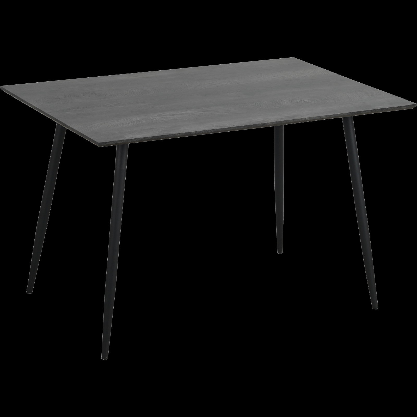 ÉTKEZŐASZTAL 120X80X76CM MDF FEKETE, FÉM LÁBAK
