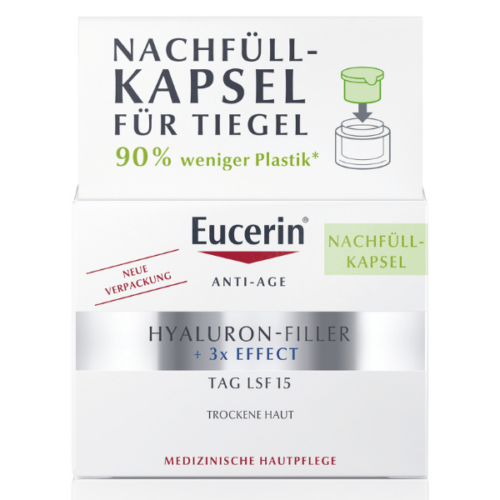 Eucerin Hyaluron-Filler ráncfeltöltő nappali arckrém SPF15 öko-utántöltő 50ml