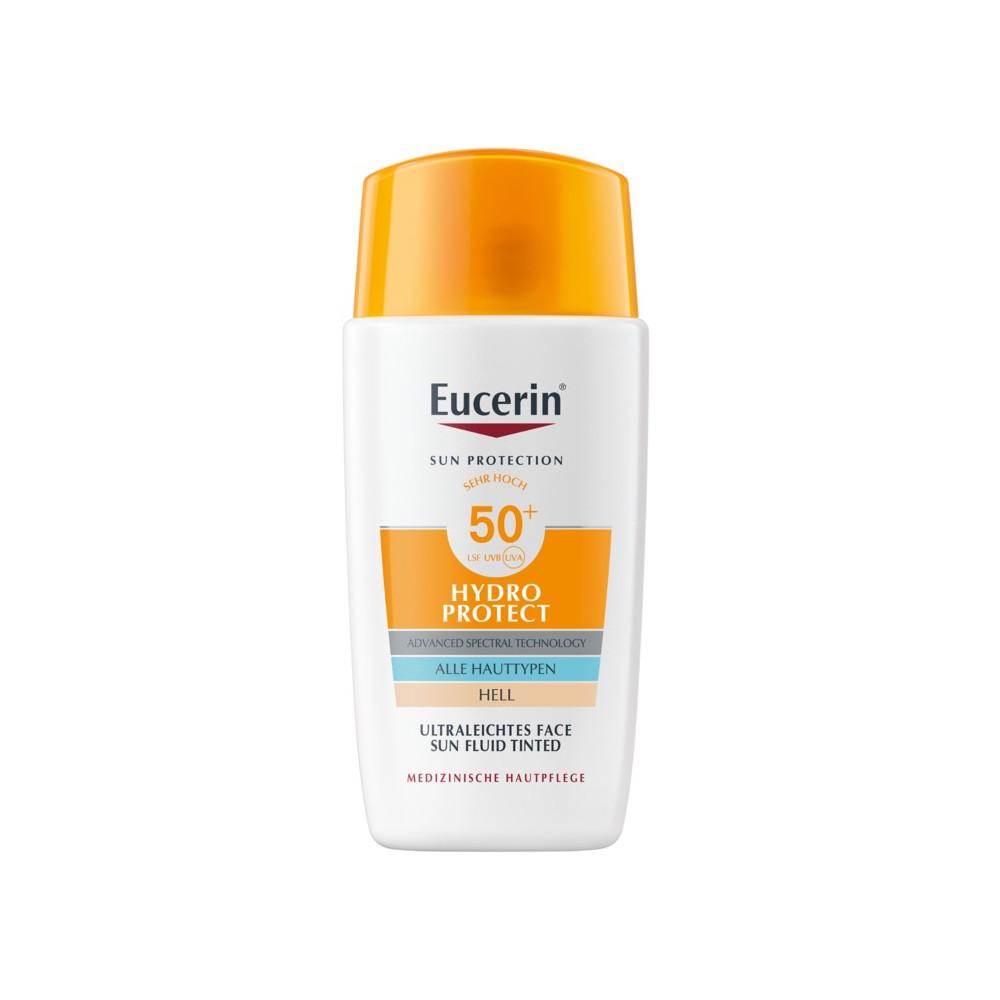 Eucerin Sun Hydro-Protect ultra könnyű színezett napozó fluid arcra SPF50+ light árnyalat 50ml