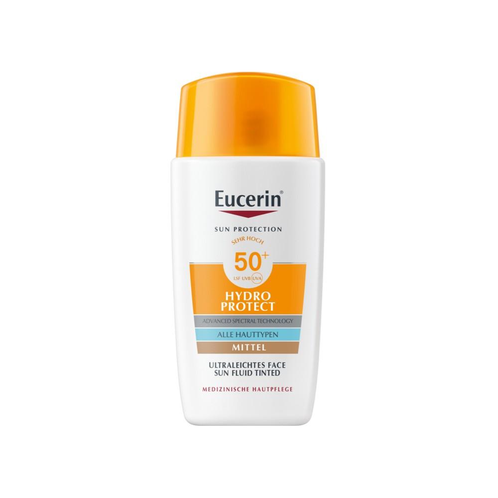 Eucerin Sun Hydro-Protect ultra könnyű színezett napozó fluid arcra SPF50+ medium árnyalat 50ml