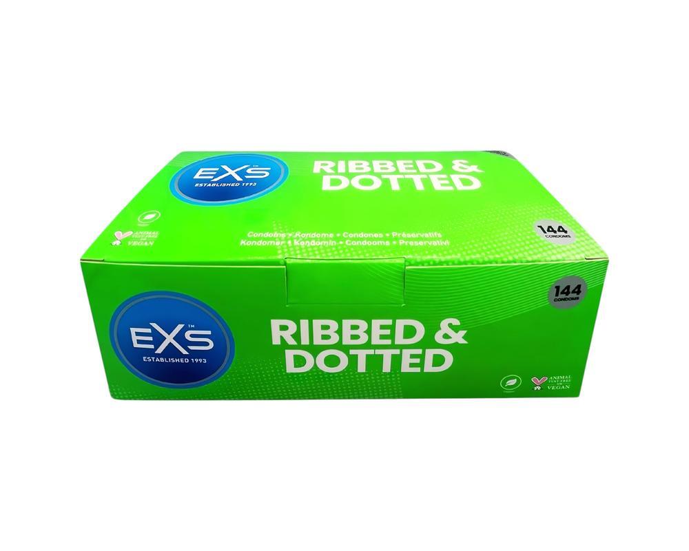 EXS Ribbed, Dotted and Flared - pontozott óvszer (144db)