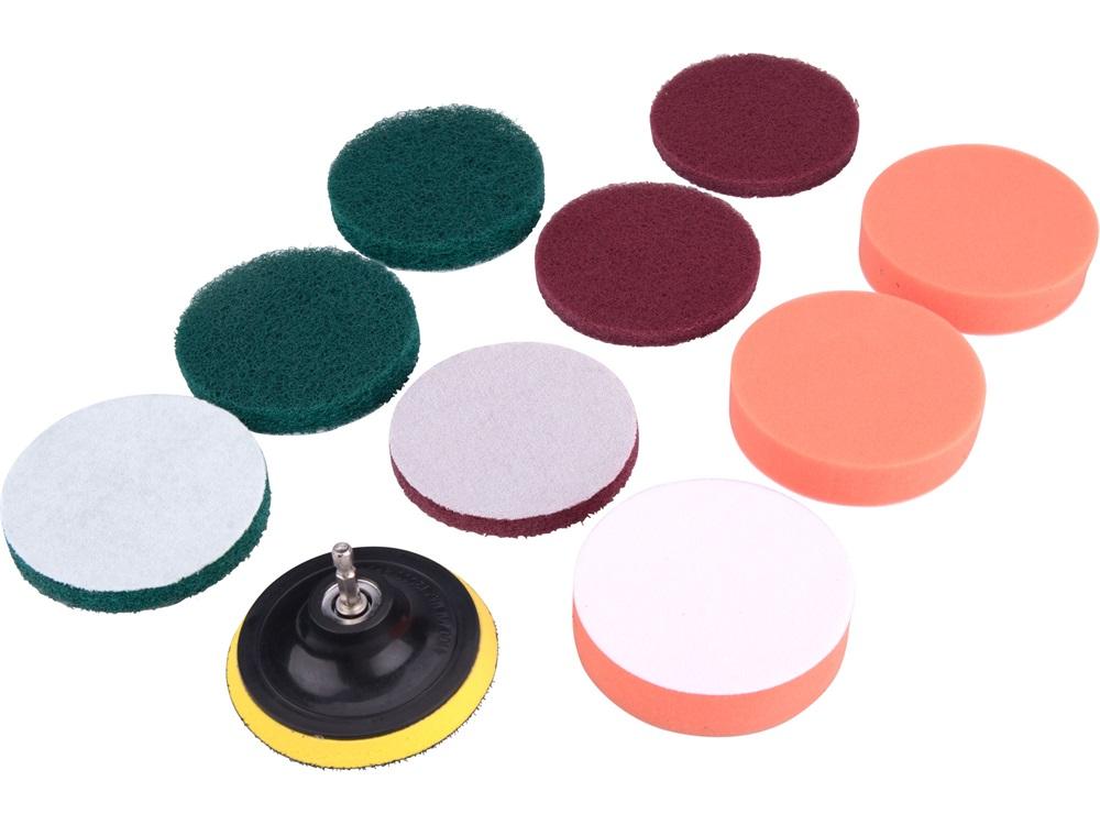 Extol dörzsölő/csiszoló/polírozó klt. 10 db; 1/4"×25 mm csap, fúrógépbe fogható