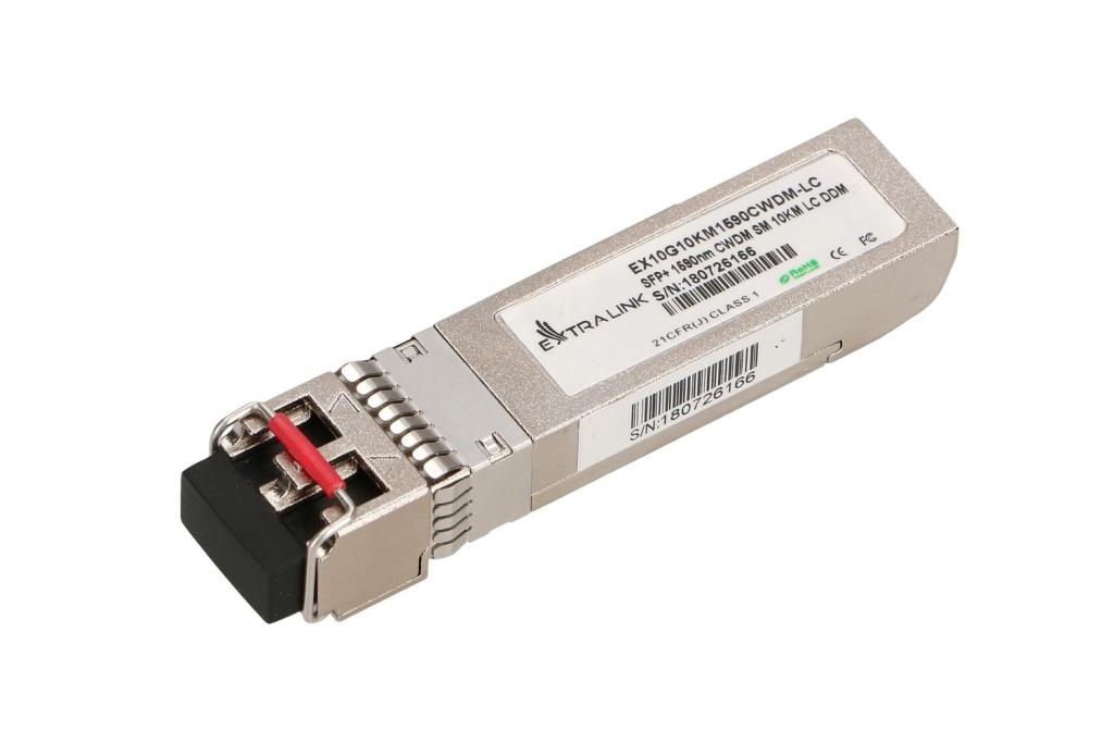 Extralink SFP+ 10G, SFP+ CWDM modul, 10 Gbps, 1590 nm, egymódusú, 10 km, LC, DOM