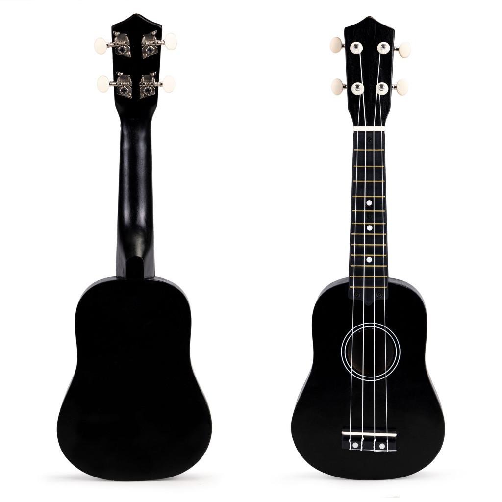 Fa Ukulele Gitár Gyerekeknek, 4 Nylon húr fekete