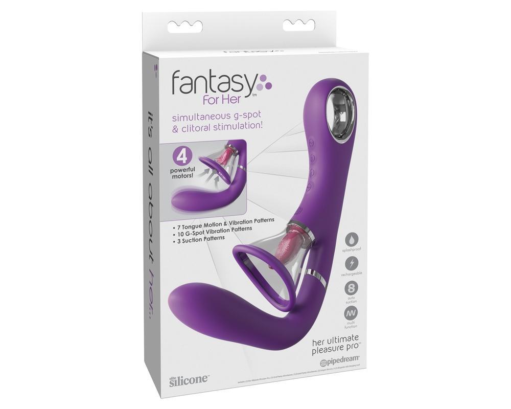 Fantasy For Her - 4 motoros G-pont és csikló vibrátor (lila)