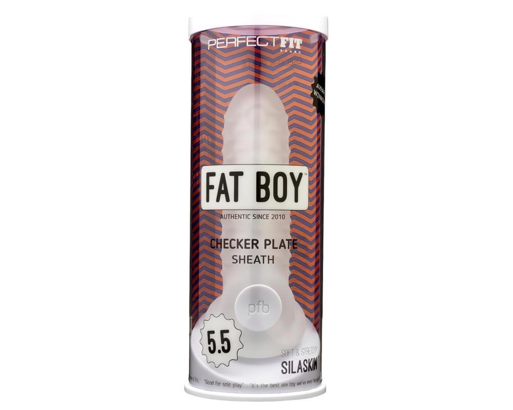Fat Boy Checker Box - péniszköpeny (15cm) - fehér