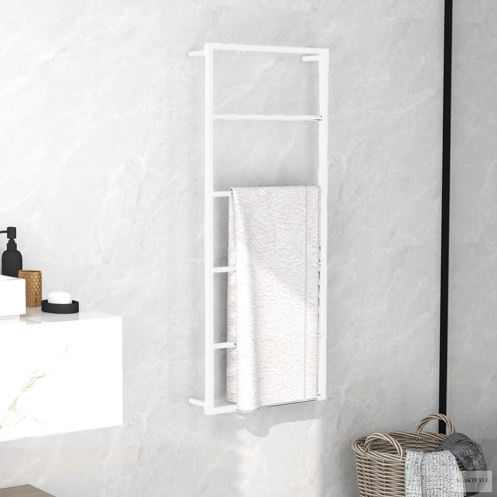 Fehér acél törölközőtartó 45 x 10 x 115 cm