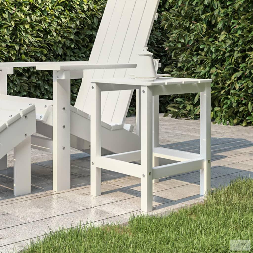 Fehér HDPE kerti adirondack asztal 38 x 38 x 46 cm