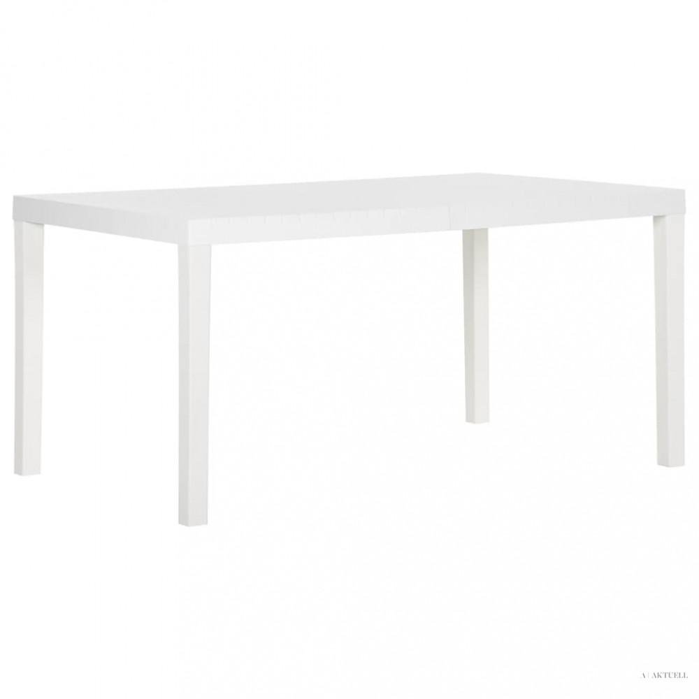 Fehér polipropilén kerti asztal 150 x 90 x 72 cm