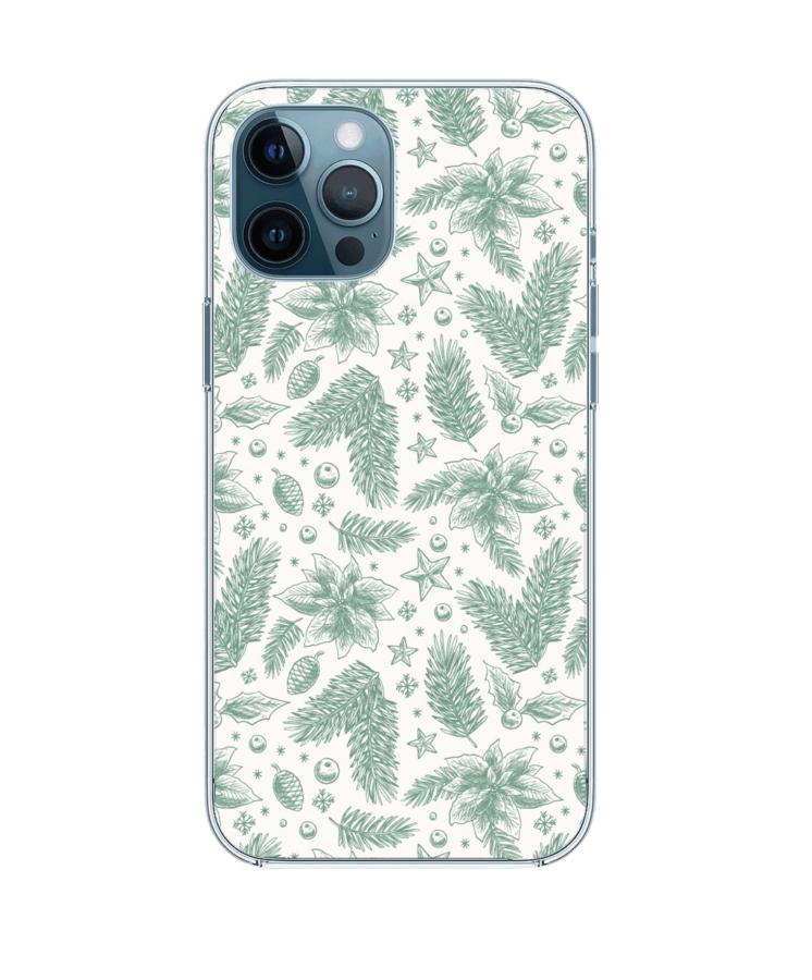 Fehér zöld mintás karácsonyi szilikon tok Huawei Y7 2019