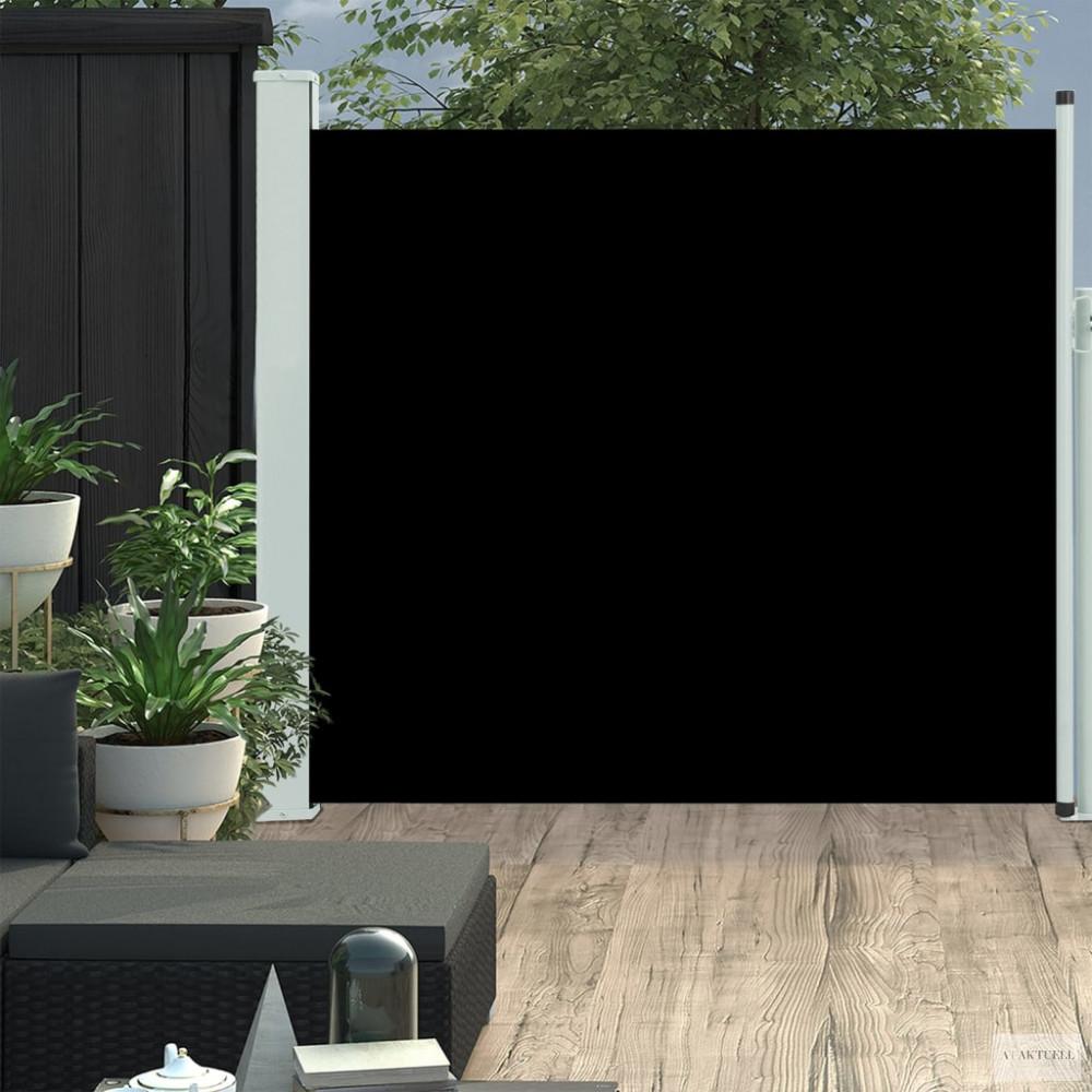 Fekete kihúzható oldalsó terasznapellenző 170 x 300 cm