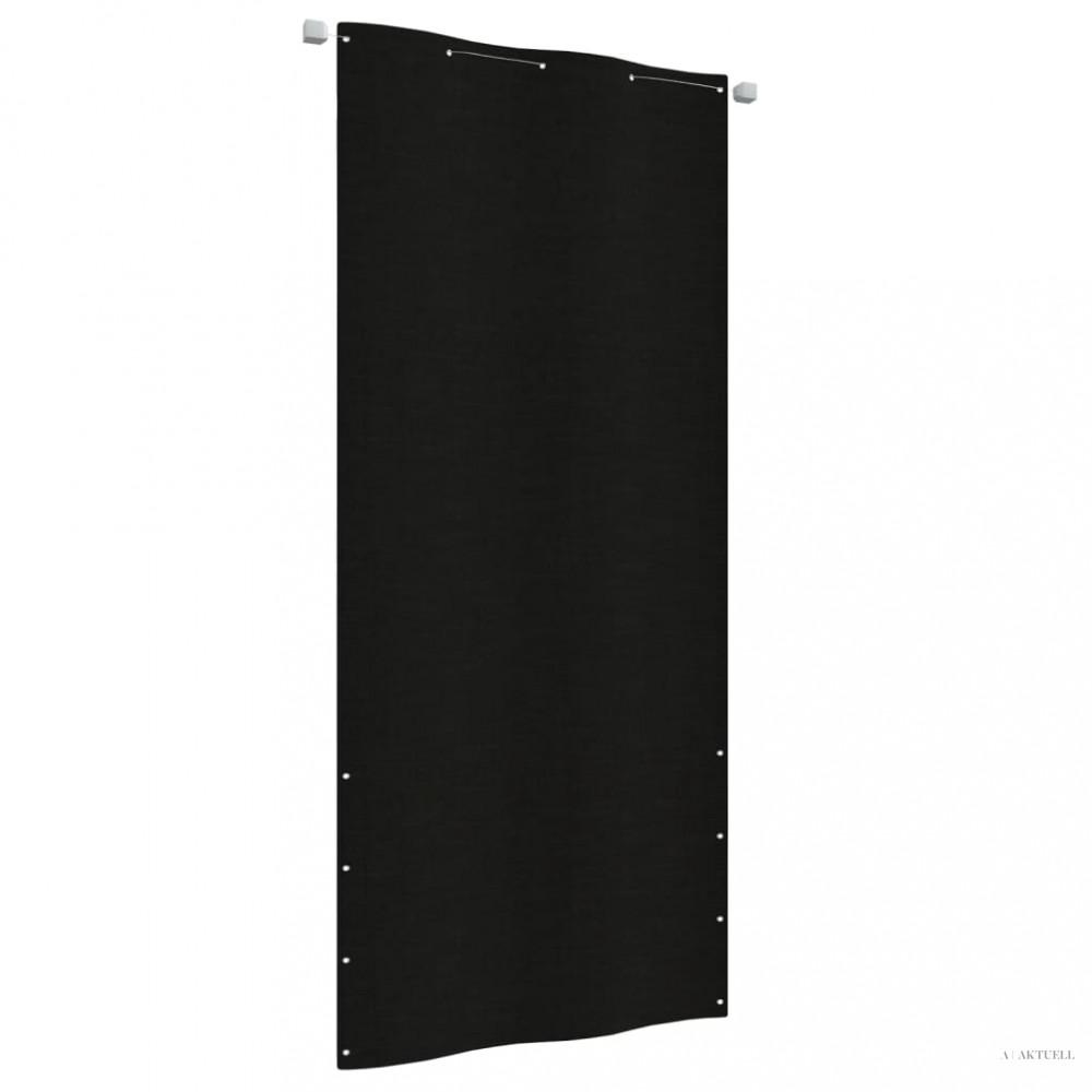 Fekete oxford-szövet erkélyparaván 100 x 240 cm