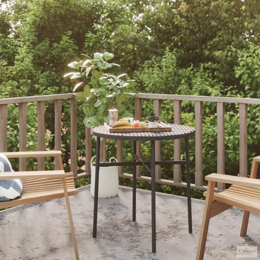 Fekete polyrattan teázóasztal 45 cm
