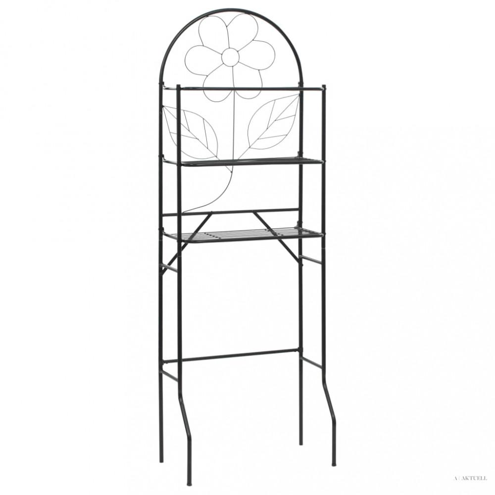 Fekete WC feletti tárolóállvány 60 x 33 x 174 cm