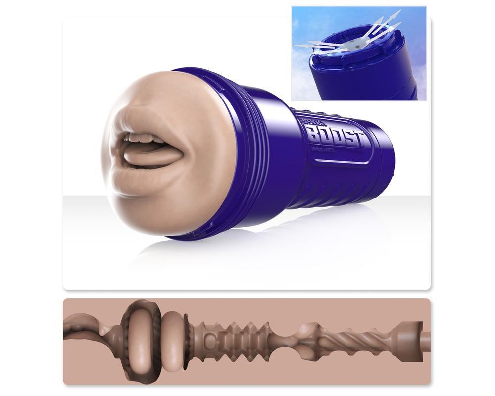 Fleshlight Boost Blow - élethű száj maszturbátor (natúr)