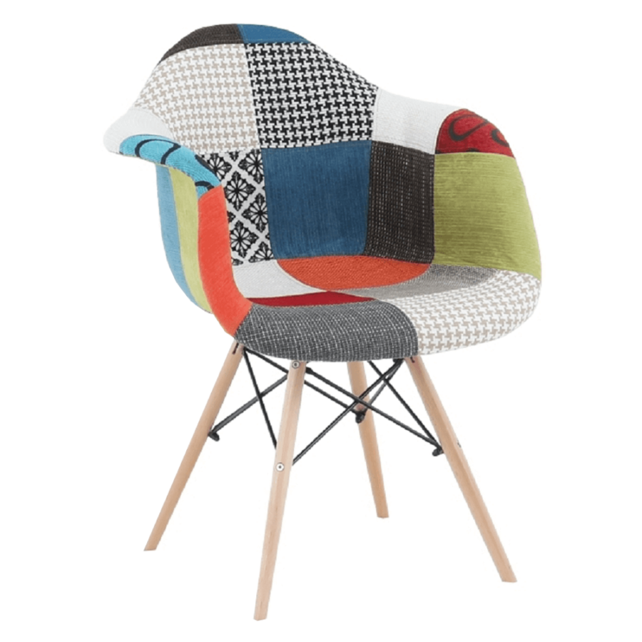 Fotel, anyag patchwork/bükk, TOBO 3  NEW