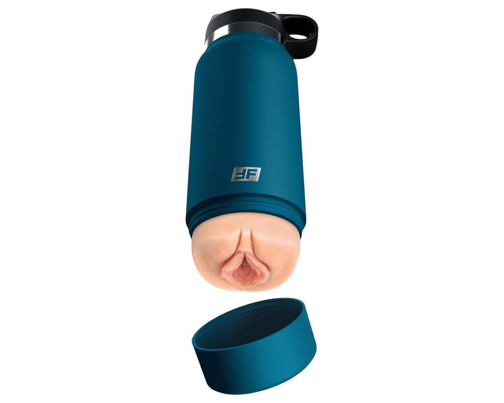Fuck Flask Private Pleaser - műpunci kulacsban (kék-natúr)