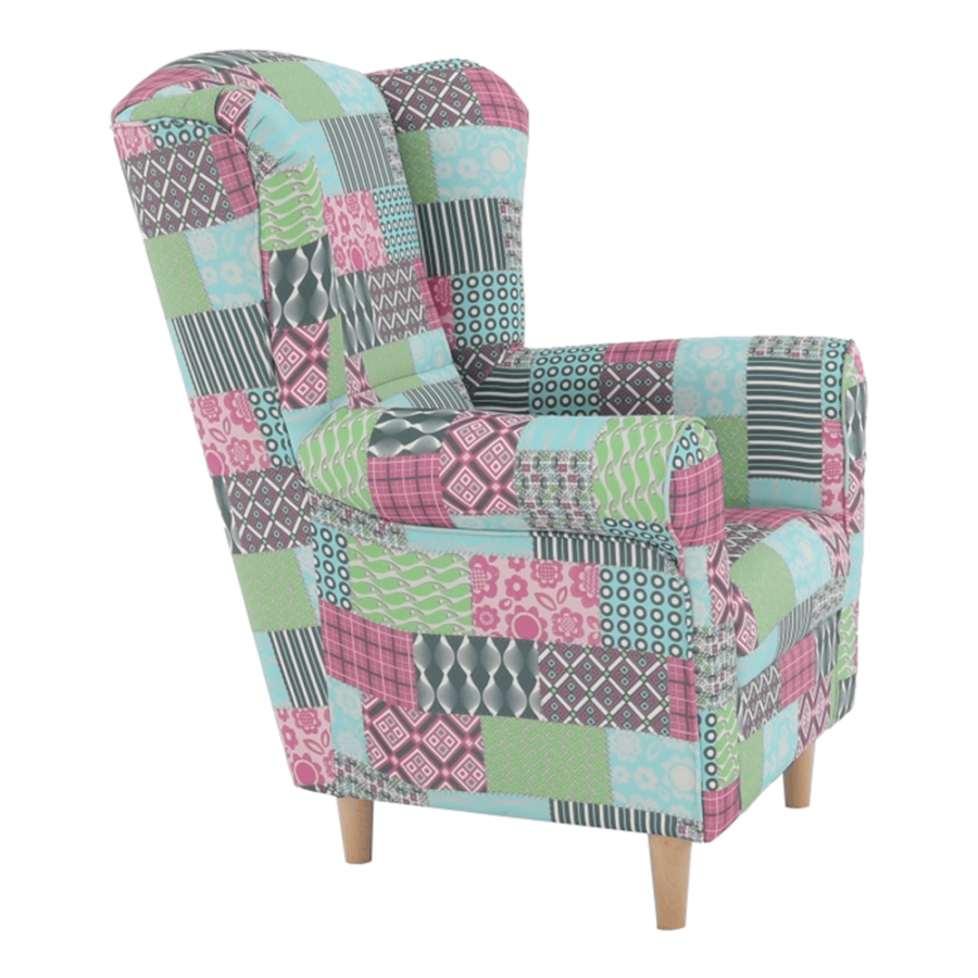 füles fotel, szövet patchwork viorica 1, CHARLOT