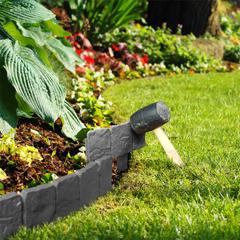 Garden of Eden Kő mintás leszúrható műanyag ágyásszegély, álló, 22 cm magas (1 méter hosszú)