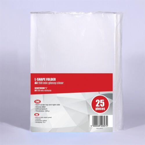 Genotherm `L` A4, 150 micron víztiszta Redin 25 db/csomag, 