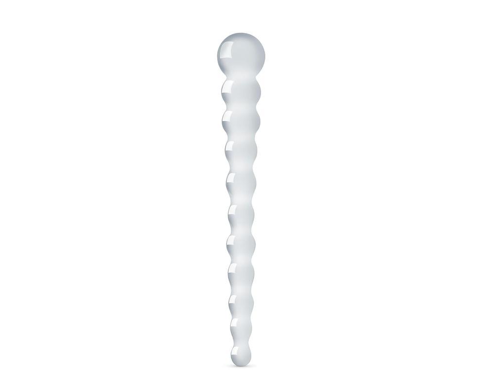 Gildo Glass No. 20 - gyöngyös üveg dildó (átlátszó)