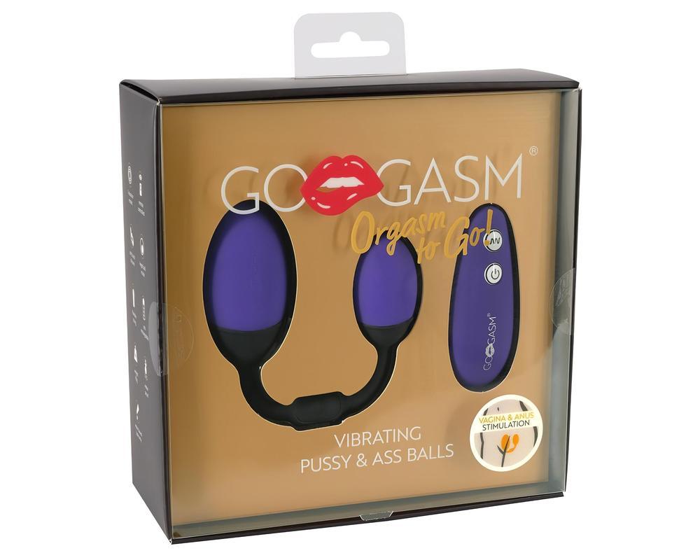 GoGasm Pussy & Ass - vibrációs tojás duó (lila-fekete)