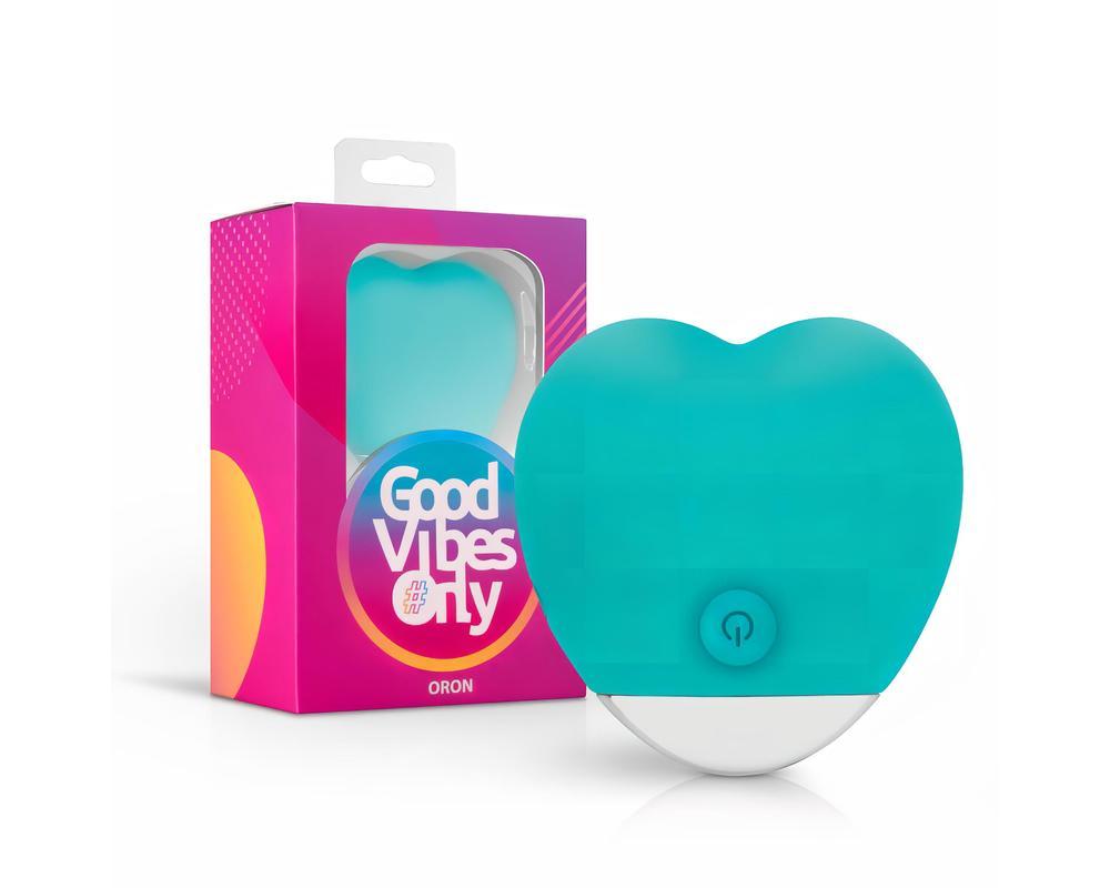 Good Vibes Oron - akkus, szíves csikló vibrátor (türkiz)