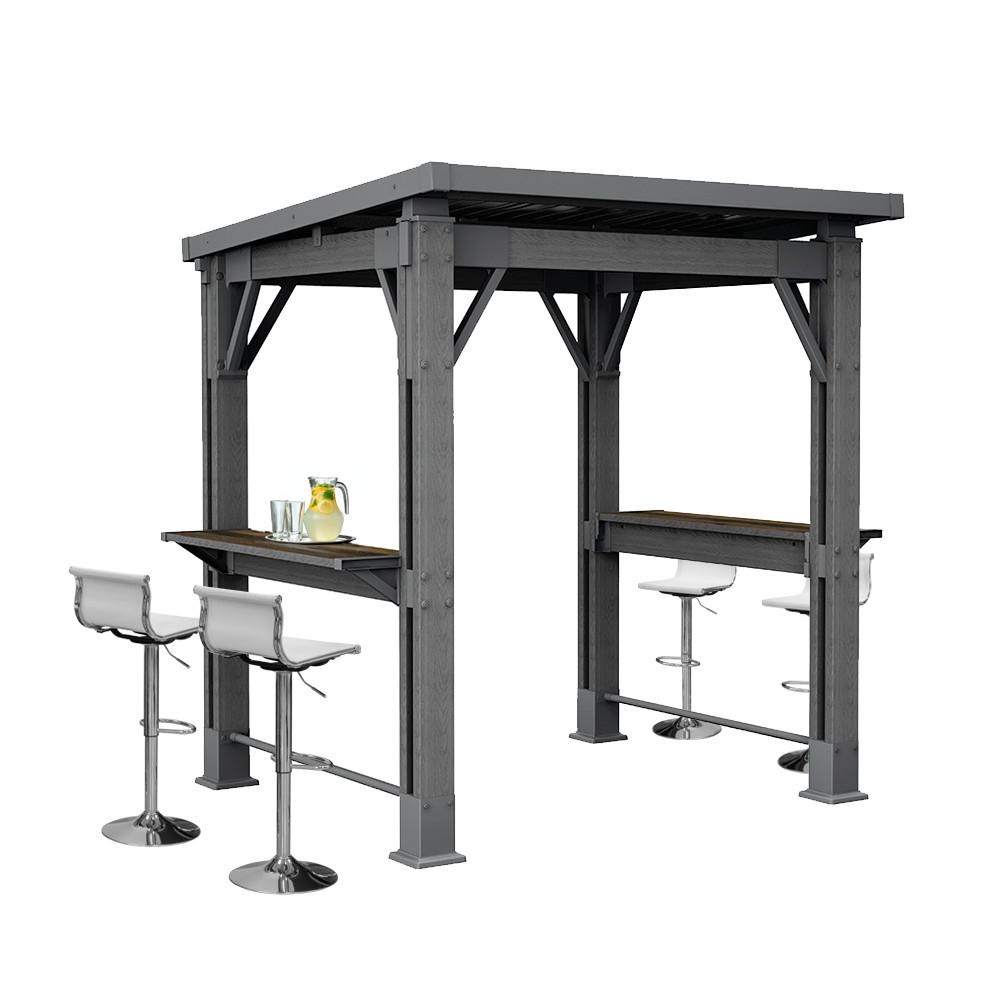 Grill gazebo műanyag kerti pavilon grafit