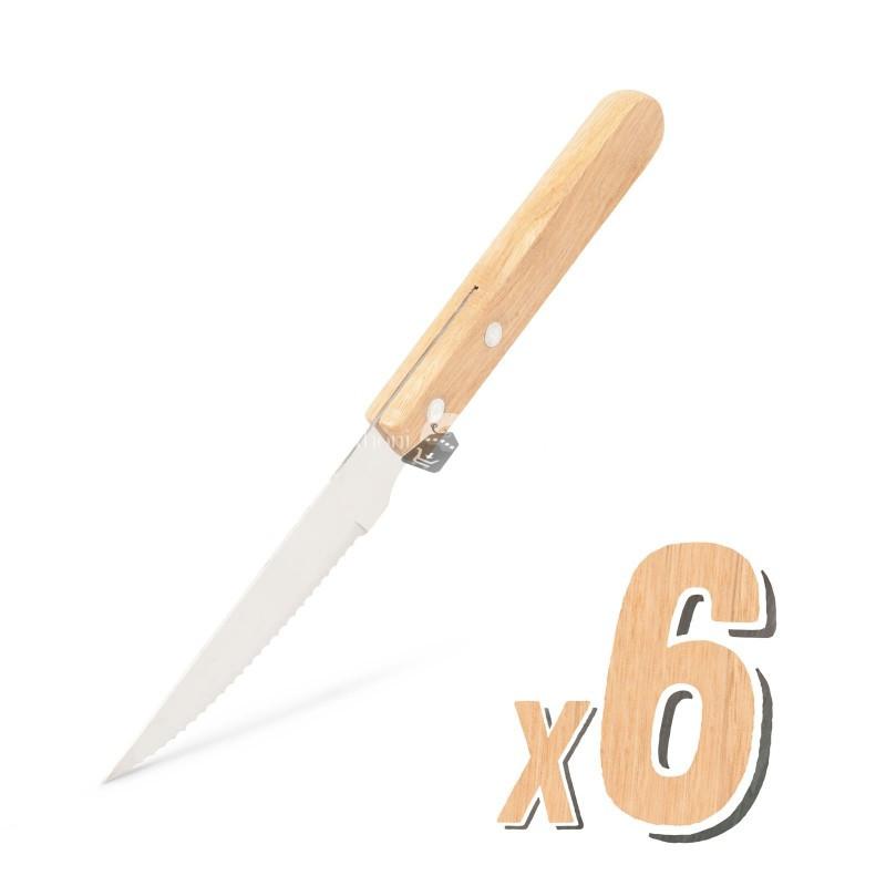 Grill kés fa nyéllel - 6 db